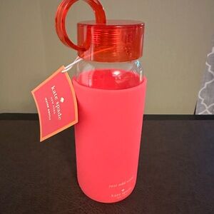 NWT Kate Spade Vibrant Pink Glass Water Bottle